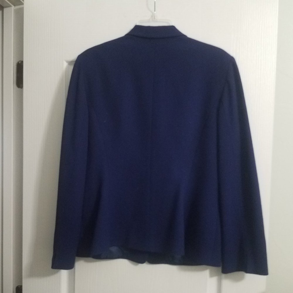 Kasper Blazer Wool Cobalt Blue Size 12 EUC - Picture 2 of 4